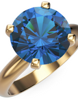 Inel de Logodnă Solitaire Heritage din Aur 14k cu Safir Creat în Laborator de 3 ct din 14k Aur Galben - Castelo.ro