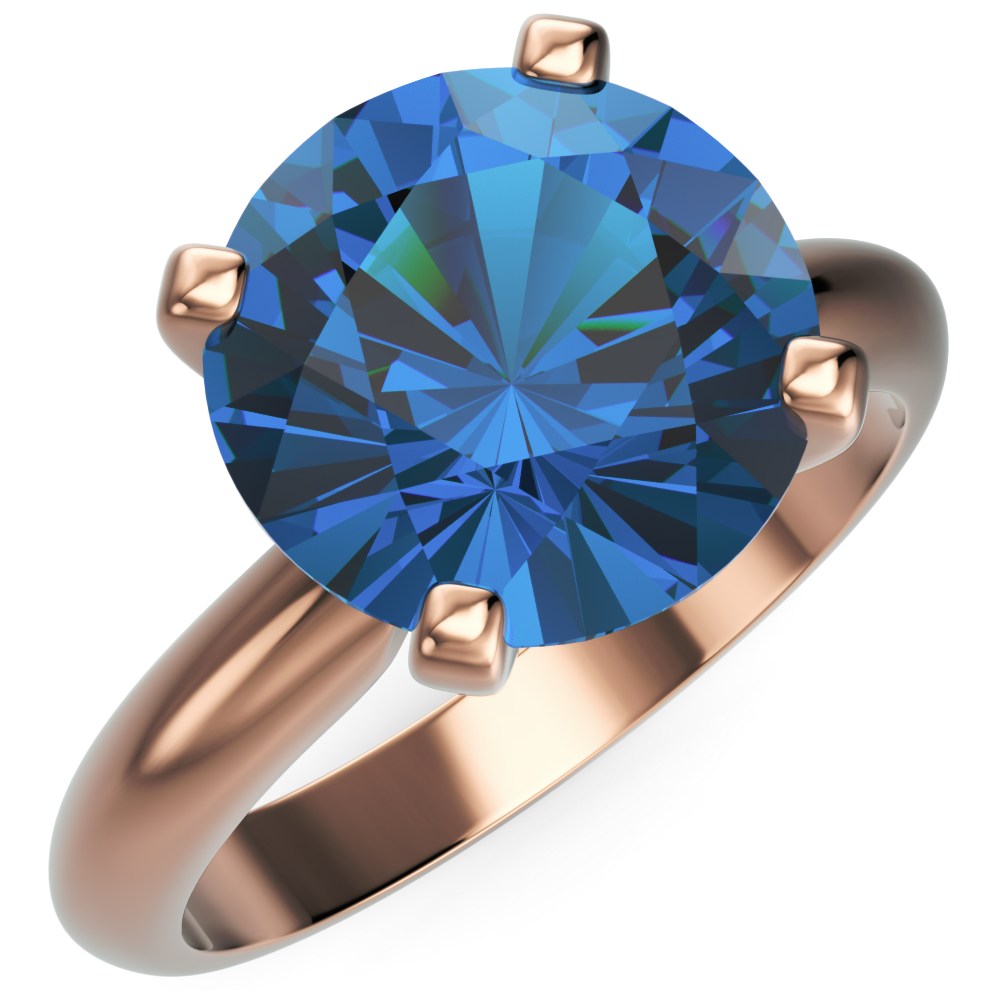 Inel de Logodnă Solitaire Heritage din Aur 18k cu Safir Creat în Laborator de 3 ct din 18k Aur Roz - Castelo.ro