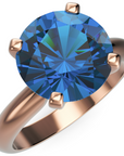 Inel de Logodnă Solitaire Heritage din Aur 14k cu Safir Creat în Laborator de 3 ct din 14k Aur Roz - Castelo.ro