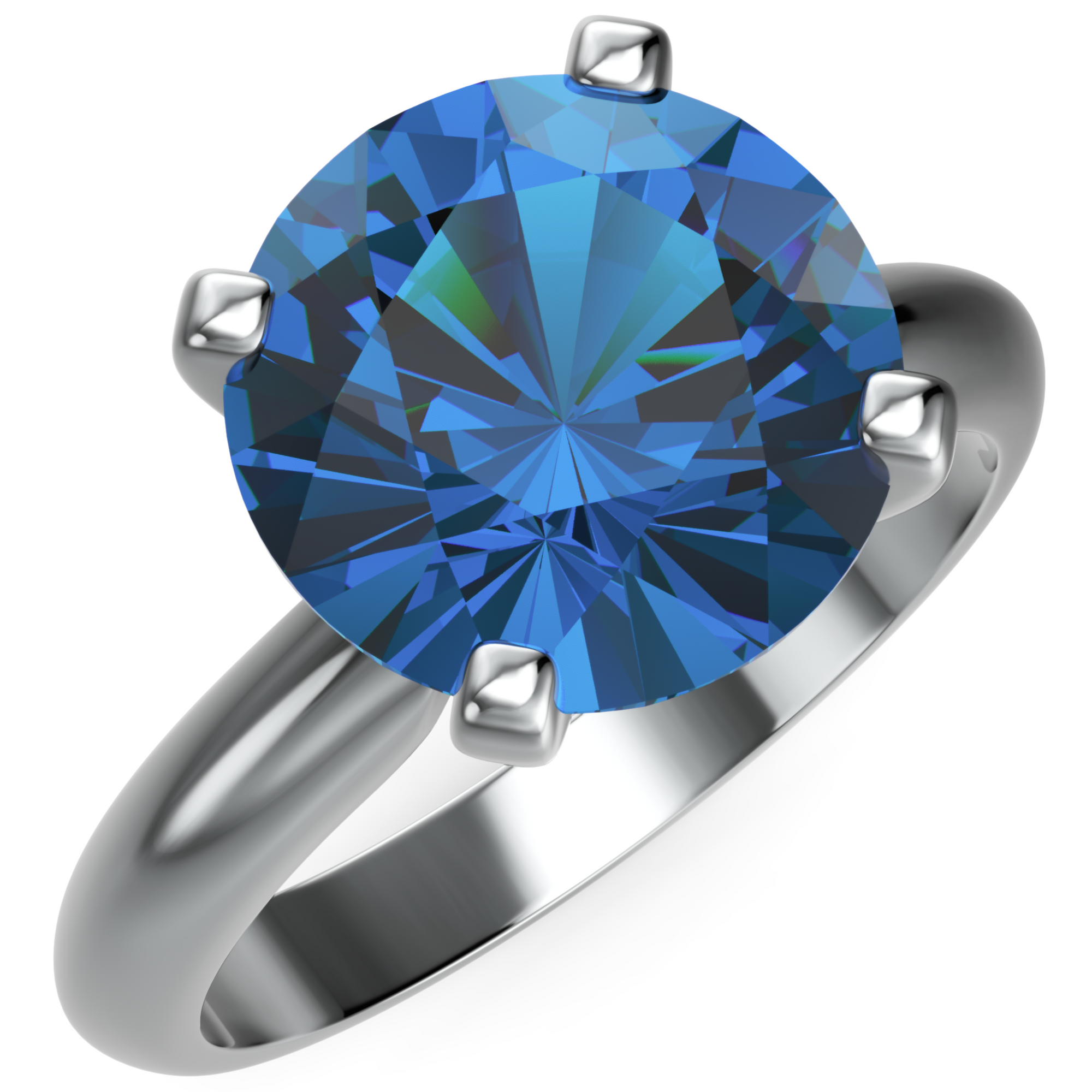 Inel de Logodnă Solitaire Heritage din Aur 18k cu Safir Creat în Laborator de 3 ct din Platina - Castelo.ro