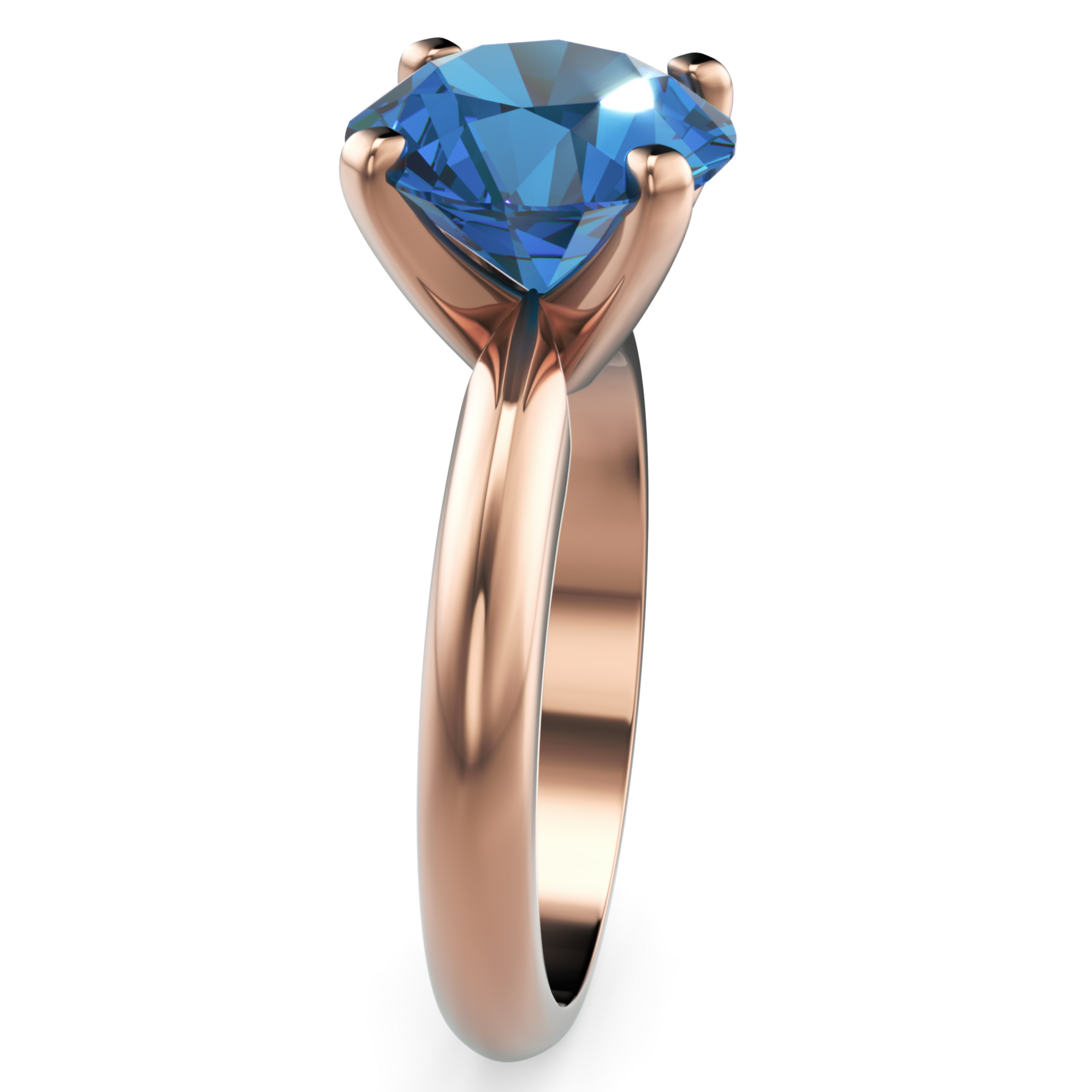 Inel de Logodnă Solitaire Heritage din Aur 18k cu Safir Creat în Laborator de 3 ct din 18k Aur Roz - Castelo.ro