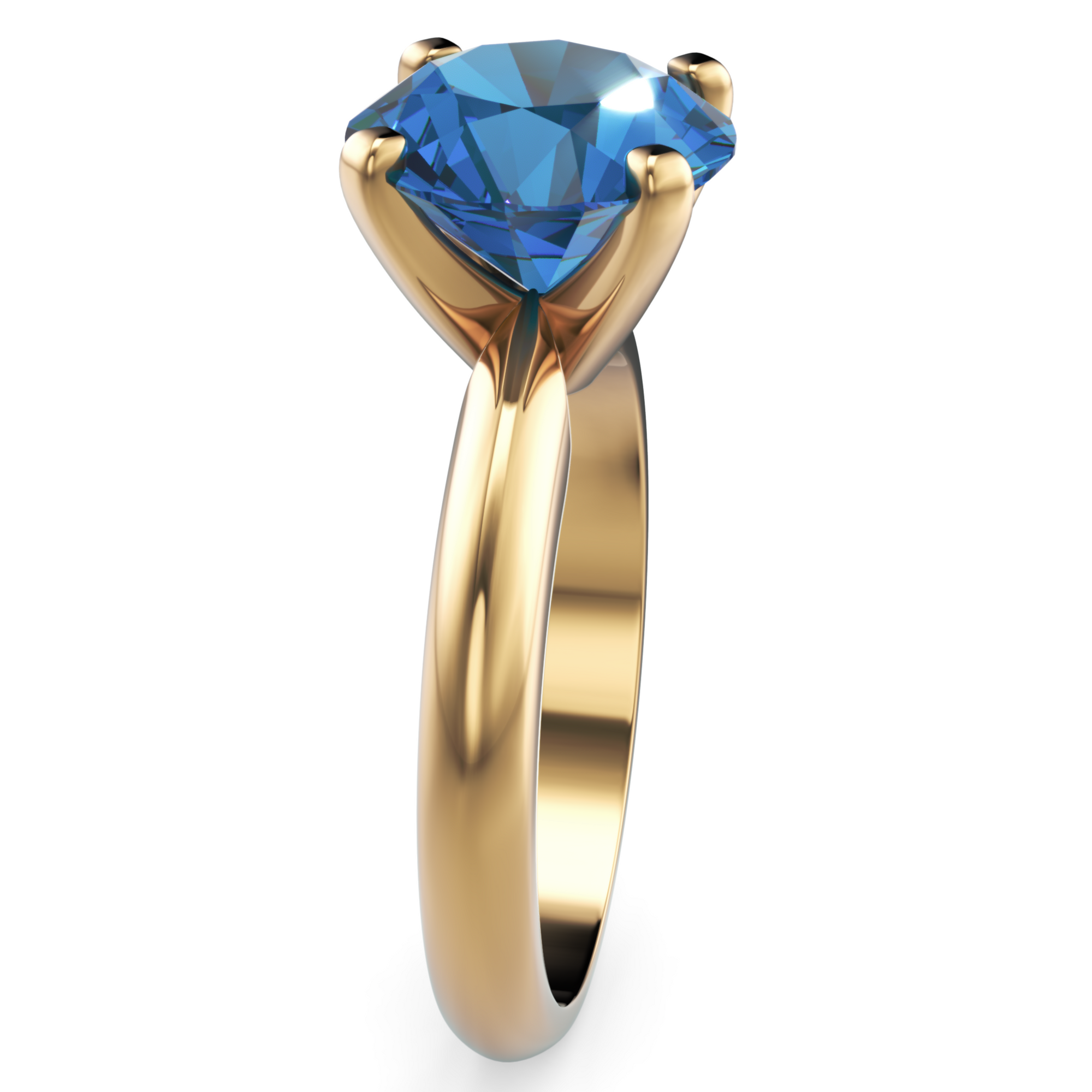 Inel de Logodnă Solitaire Heritage din Aur 18k cu Safir Creat în Laborator de 3 ct din 18k Aur Galben - Castelo.ro