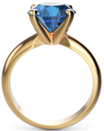 Inel de Logodnă Solitaire Heritage din Aur 18k cu Safir Creat în Laborator de 3 ct din 18k Aur Galben - Castelo.ro