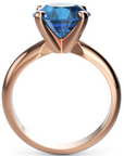 Inel de Logodnă Solitaire Heritage din Aur 18k cu Safir Creat în Laborator de 3 ct din 18k Aur Roz - Castelo.ro