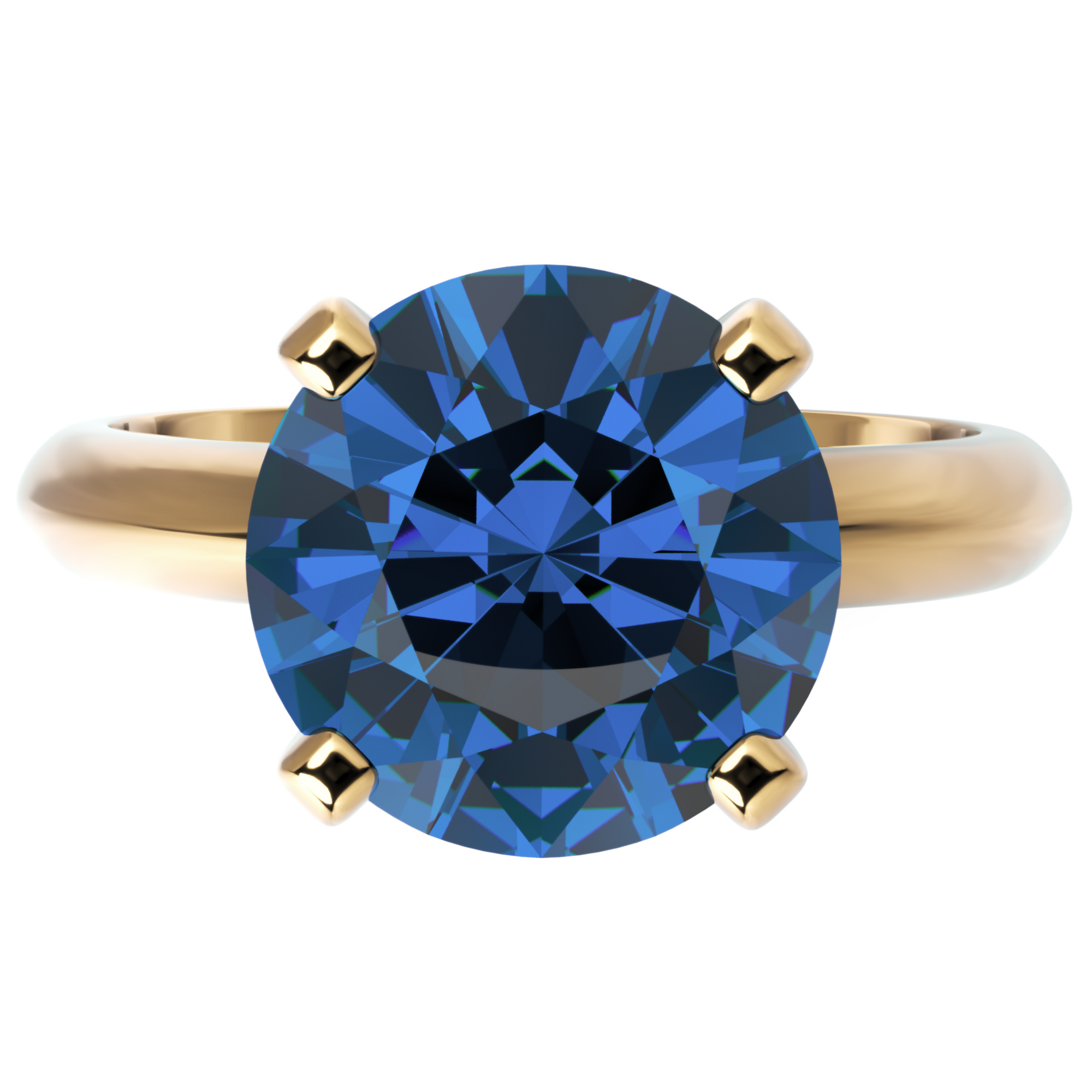 Inel de Logodnă Solitaire Heritage din Aur 18k cu Safir Creat în Laborator de 3 ct din 18k Aur Galben - Castelo.ro