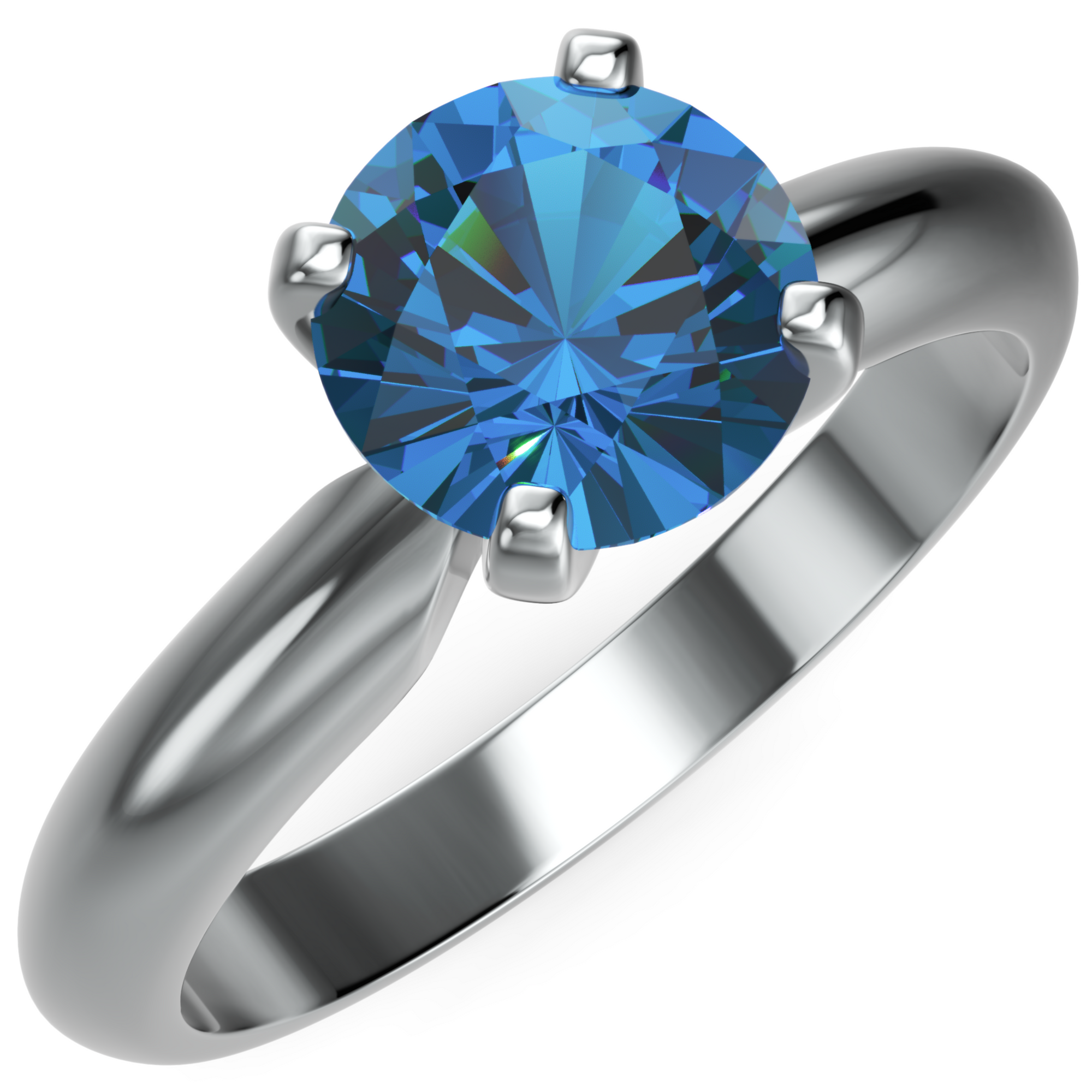 Inel de Logodnă Solitaire Heritage din Aur 14k cu Safir Creat în Laborator de 1 ct din 14k Aur Alb - Castelo.ro