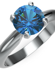 Inel de Logodnă Solitaire Heritage din Aur 14k cu Safir Creat în Laborator de 1 ct din 14k Aur Alb - Castelo.ro