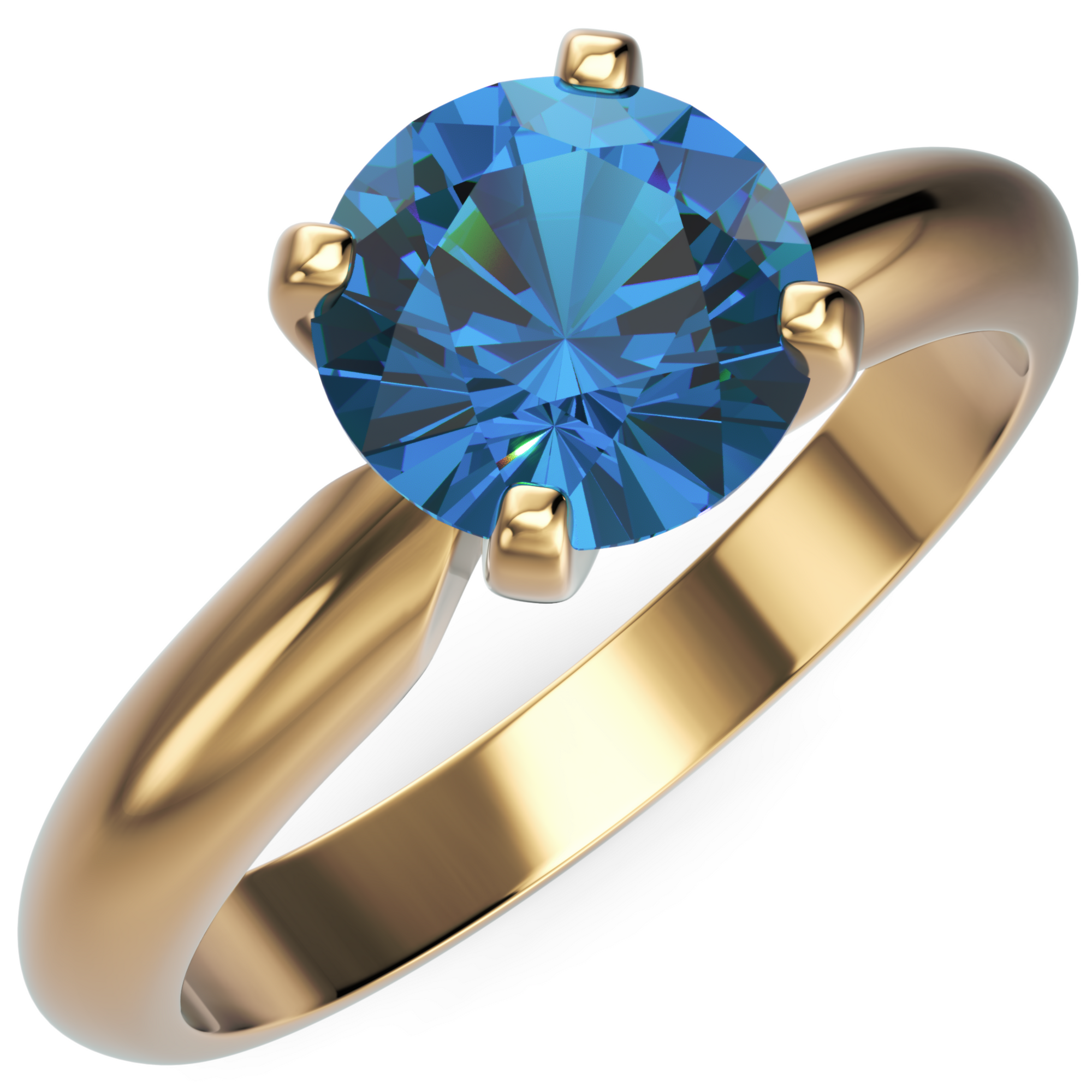 Inel de Logodnă Solitaire Heritage din Aur 14k cu Safir Creat în Laborator de 1 ct din 14k Aur Galben - Castelo.ro