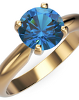 Inel de Logodnă Solitaire Heritage din Aur 14k cu Safir Creat în Laborator de 1 ct din 14k Aur Galben - Castelo.ro