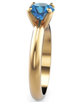 Inel de Logodnă Solitaire Heritage din Aur 14k cu Safir Creat în Laborator de 1 ct din 14k Aur Galben - Castelo.ro