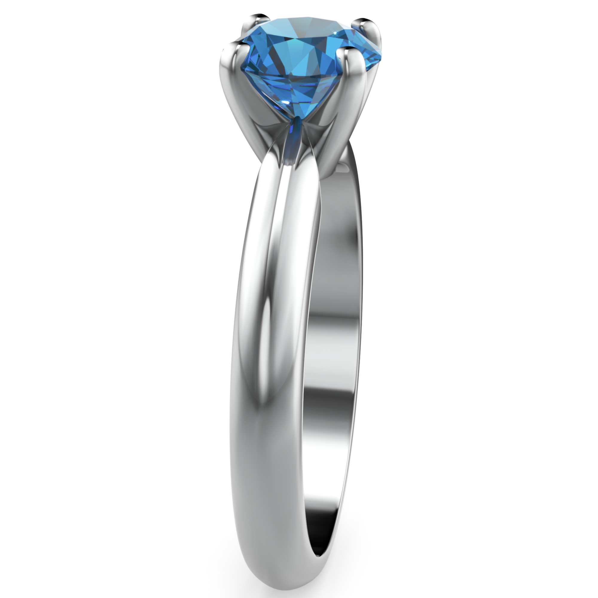 Inel de Logodnă Solitaire Heritage din Aur 14k cu Safir Creat în Laborator de 1 ct din 14k Aur Alb - Castelo.ro