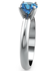 Inel de Logodnă Solitaire Heritage din Aur 14k cu Safir Creat în Laborator de 1 ct din 14k Aur Alb - Castelo.ro