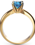 Inel de Logodnă Solitaire Heritage din Aur 14k cu Safir Creat în Laborator de 1 ct din 14k Aur Galben - Castelo.ro