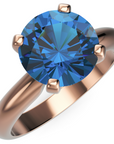Inel de Logodnă Solitaire Heritage din Aur 14k cu Safir Creat în Laborator de 2 ct din 14k Aur Roz - Castelo.ro