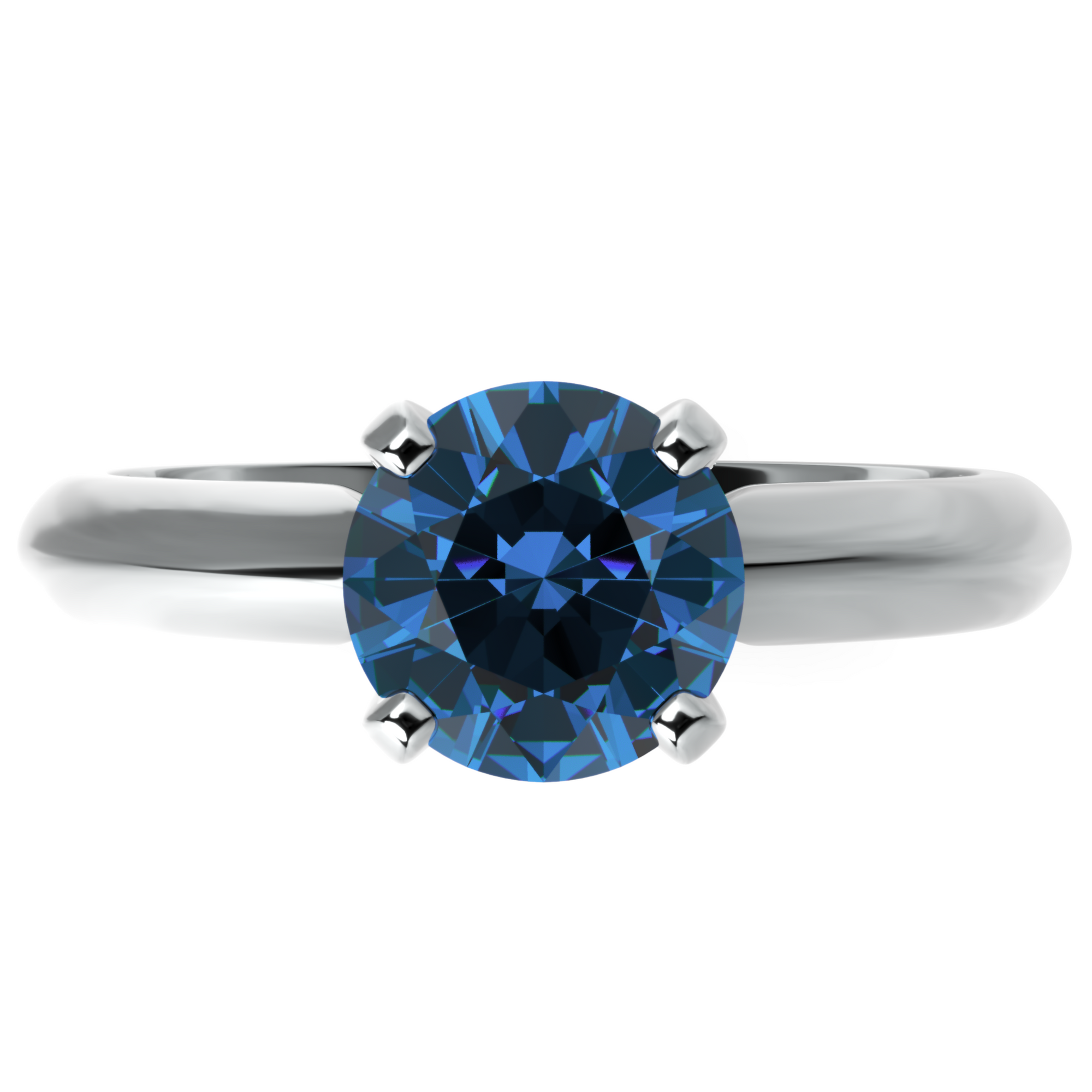 Inel de Logodnă Solitaire Heritage din Aur 14k cu Safir Creat în Laborator de 1 ct din 14k Aur Alb - Castelo.ro