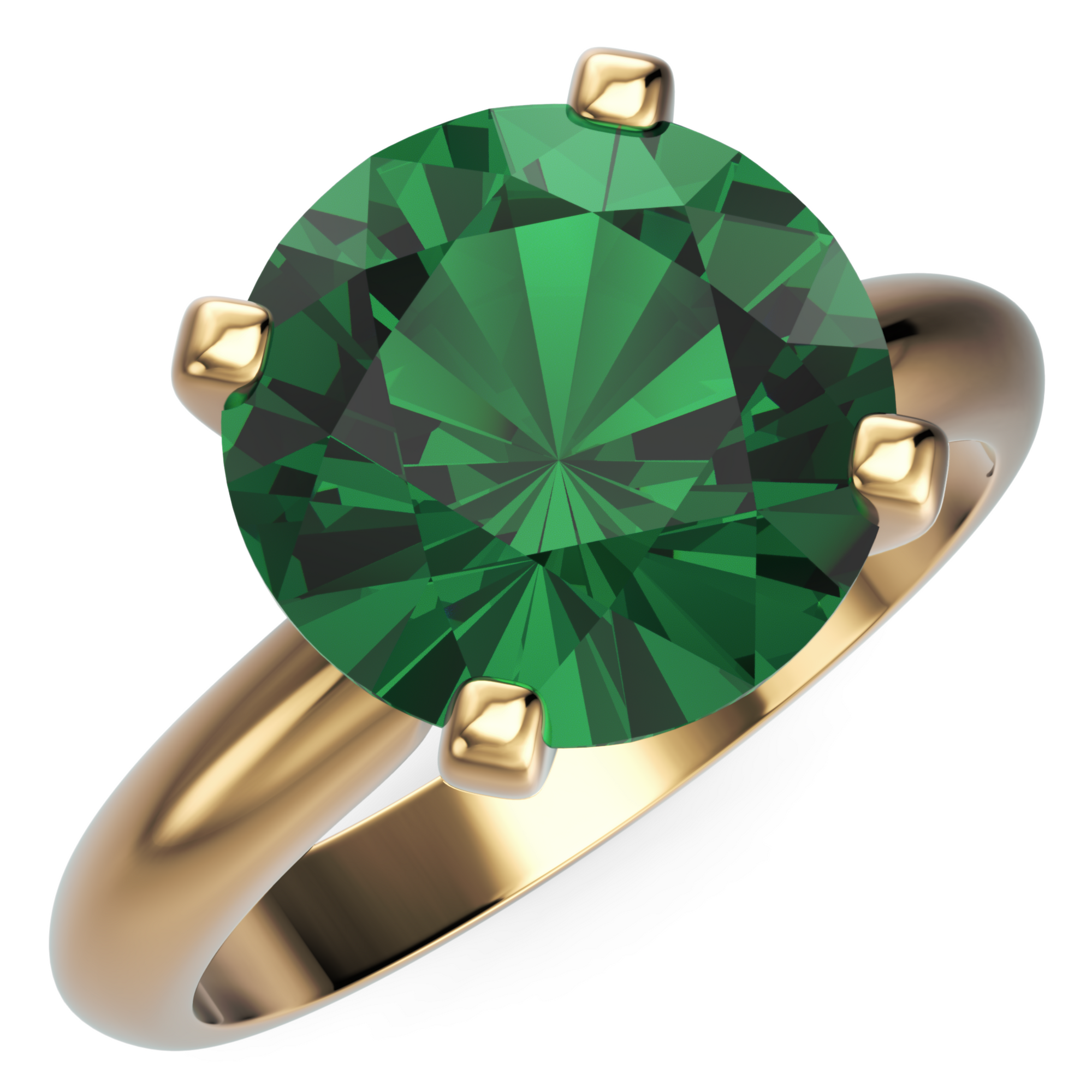 Inel de Logodnă Solitaire Heritage din Aur 14k cu Smarald Creat în Laborator de 3 ct din 14k Aur Galben - Castelo.ro