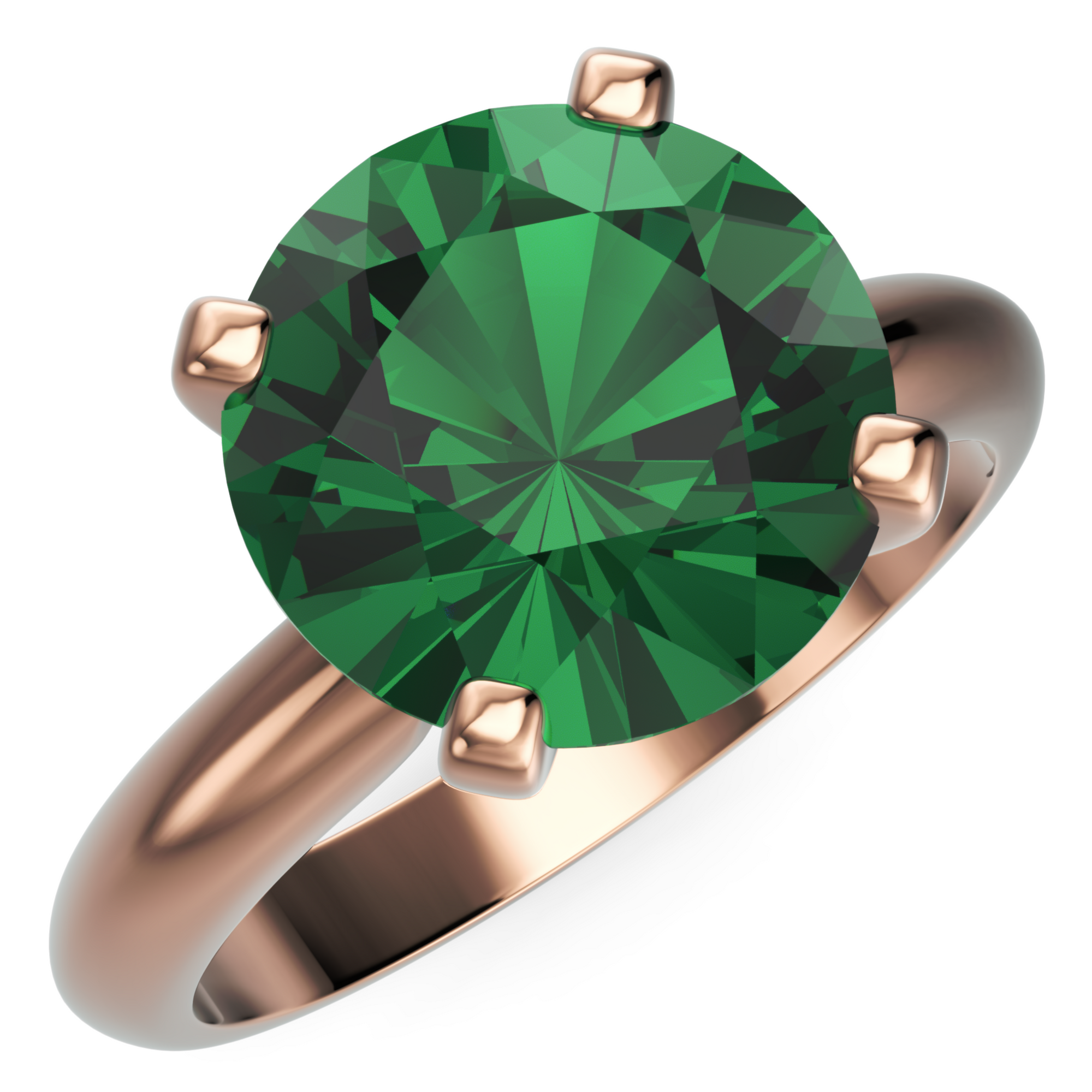 Inel de Logodnă Solitaire Heritage din Aur 14k cu Smarald Creat în Laborator de 3 ct din 14k Aur Roz - Castelo.ro