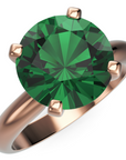 Inel de Logodnă Solitaire Heritage din Aur 14k cu Smarald Creat în Laborator de 3 ct din 14k Aur Roz - Castelo.ro