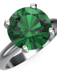 Inel de Logodnă Solitaire Heritage din Aur 14k cu Smarald Creat în Laborator de 3 ct din 14k Aur Alb - Castelo.ro