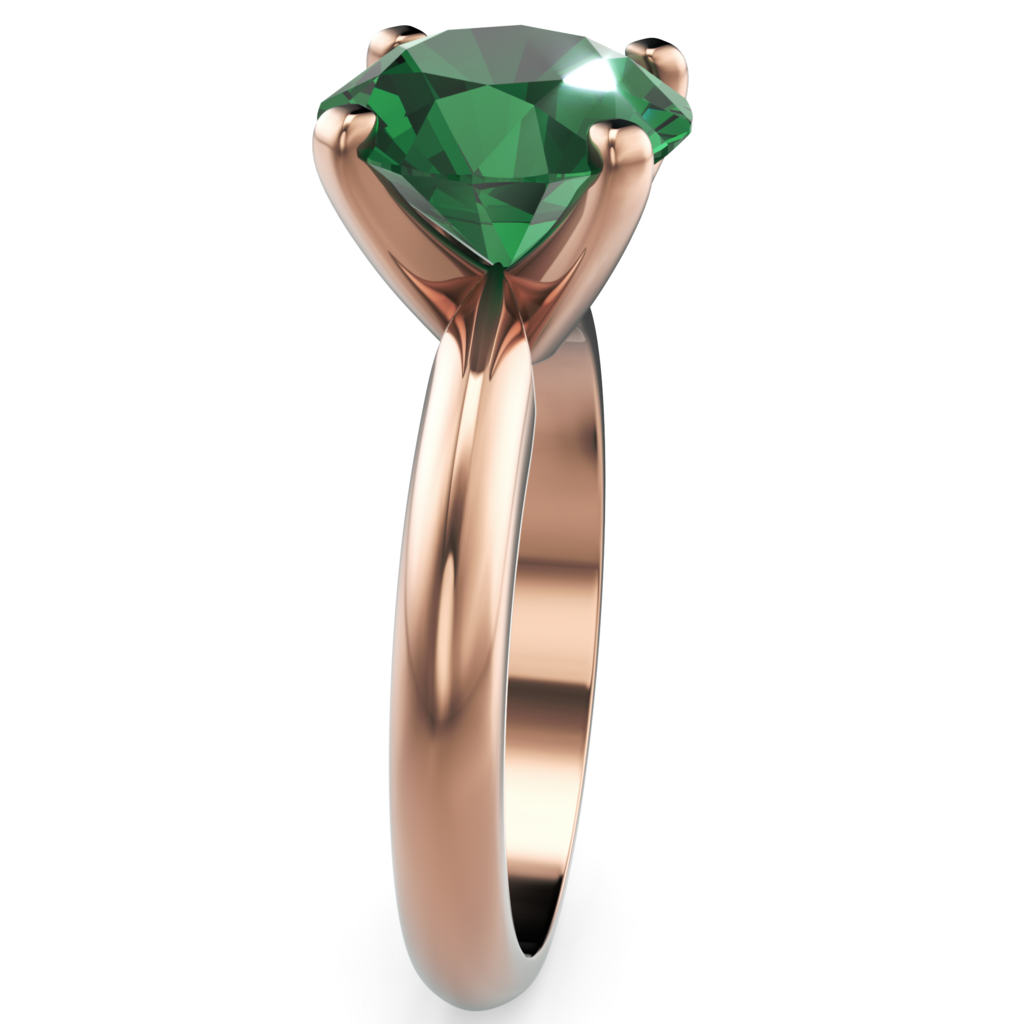 Inel de Logodnă Solitaire Heritage din Aur 14k cu Smarald Creat în Laborator de 3 ct din 14k Aur Roz - Castelo.ro