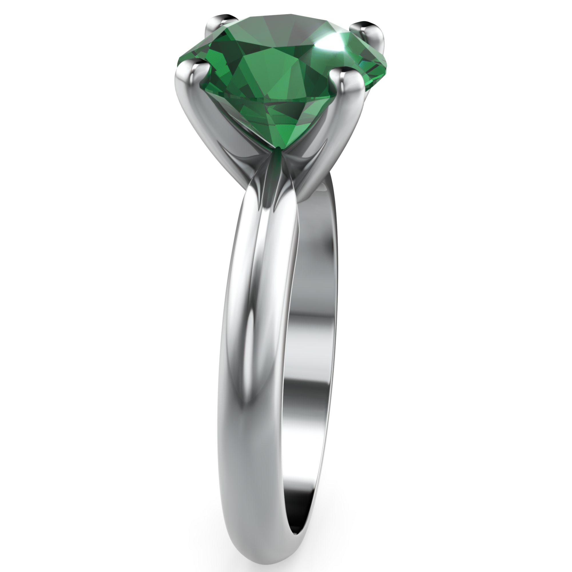 Inel de Logodnă Solitaire Heritage din Aur 14k cu Smarald Creat în Laborator de 3 ct din 14k Aur Alb - Castelo.ro