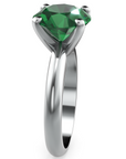 Inel de Logodnă Solitaire Heritage din Aur 14k cu Smarald Creat în Laborator de 3 ct din 14k Aur Alb - Castelo.ro