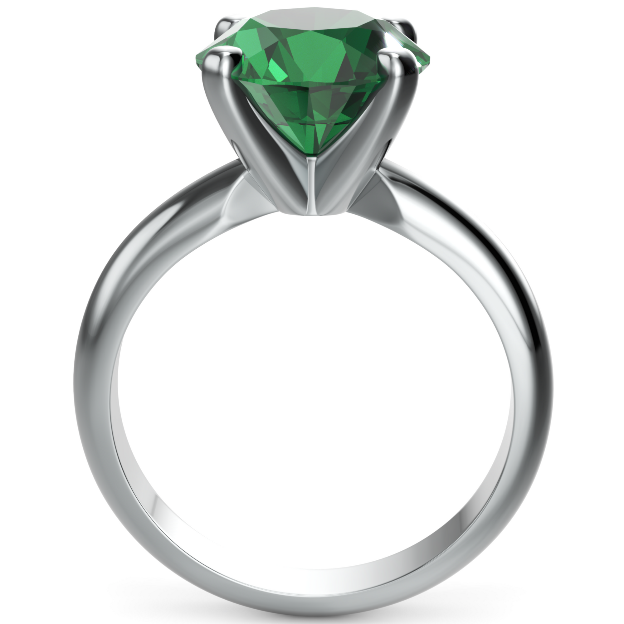Inel de Logodnă Solitaire Heritage din Aur 14k cu Smarald Creat în Laborator de 3 ct din 14k Aur Alb - Castelo.ro