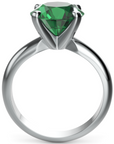 Inel de Logodnă Solitaire Heritage din Aur 14k cu Smarald Creat în Laborator de 3 ct din 14k Aur Alb - Castelo.ro