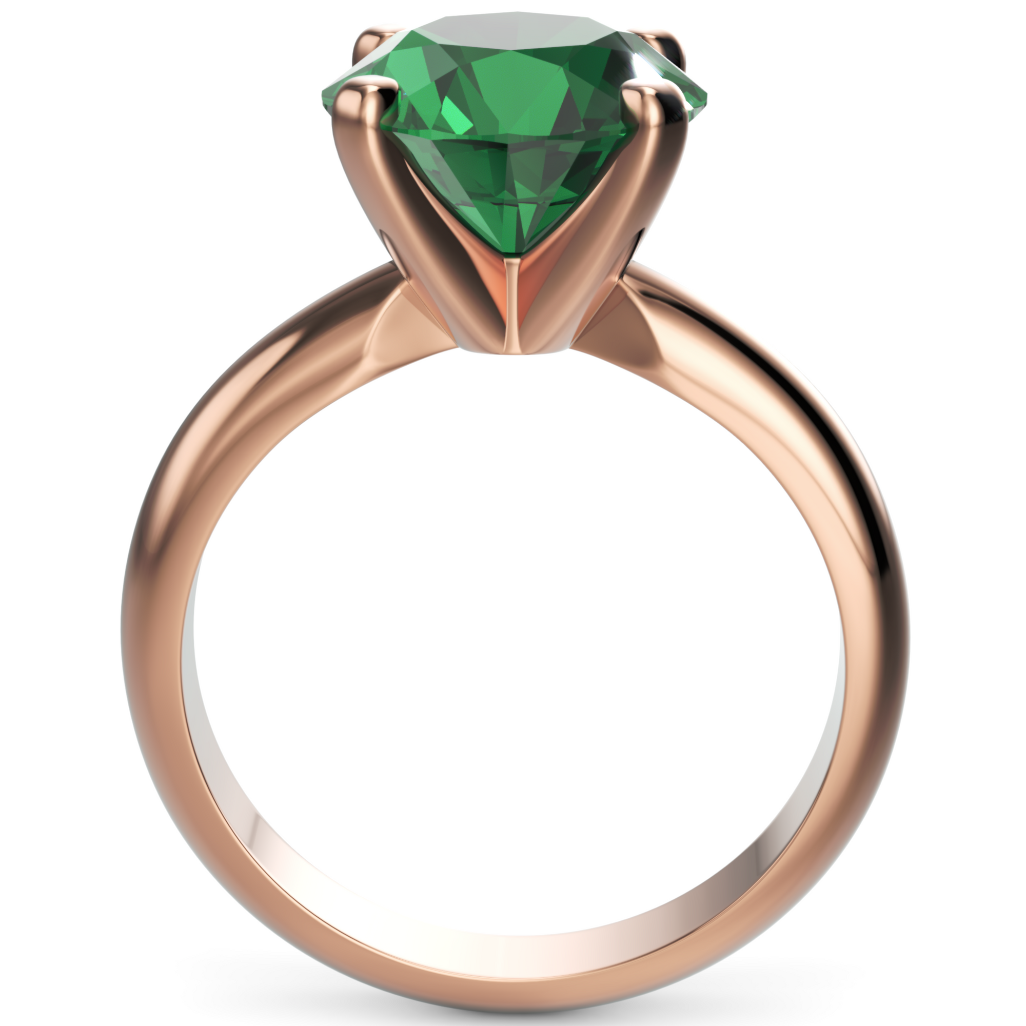 Inel de Logodnă Solitaire Heritage din Aur 14k cu Smarald Creat în Laborator de 3 ct din 14k Aur Roz - Castelo.ro