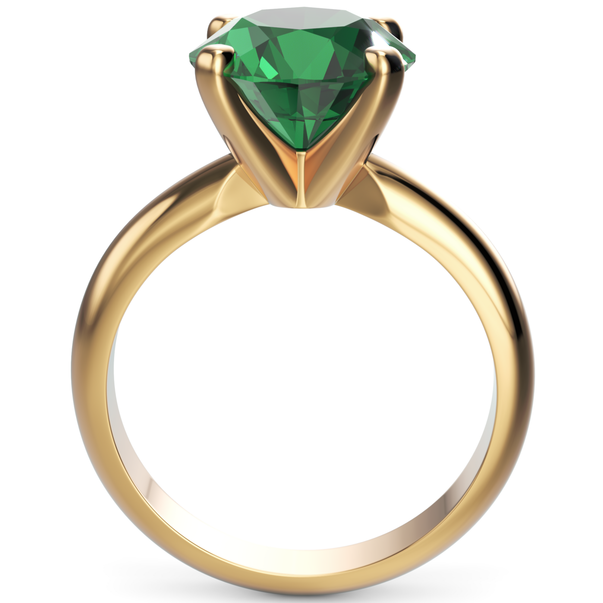 Inel de Logodnă Solitaire Heritage din Aur 14k cu Smarald Creat în Laborator de 3 ct din 14k Aur Galben - Castelo.ro