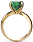 Inel de Logodnă Solitaire Heritage din Aur 14k cu Smarald Creat în Laborator de 3 ct din 14k Aur Galben - Castelo.ro