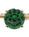 Inel de Logodnă Solitaire Heritage din Aur 14k cu Smarald Creat în Laborator de 3 ct din 14k Aur Galben - Castelo.ro