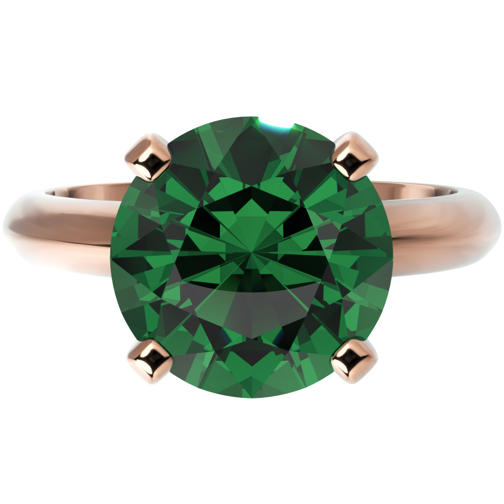 Inel de Logodnă Solitaire Heritage din Aur 14k cu Smarald Creat în Laborator de 3 ct din 14k Aur Roz - Castelo.ro