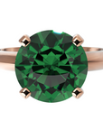 Inel de Logodnă Solitaire Heritage din Aur 14k cu Smarald Creat în Laborator de 3 ct din 14k Aur Roz - Castelo.ro
