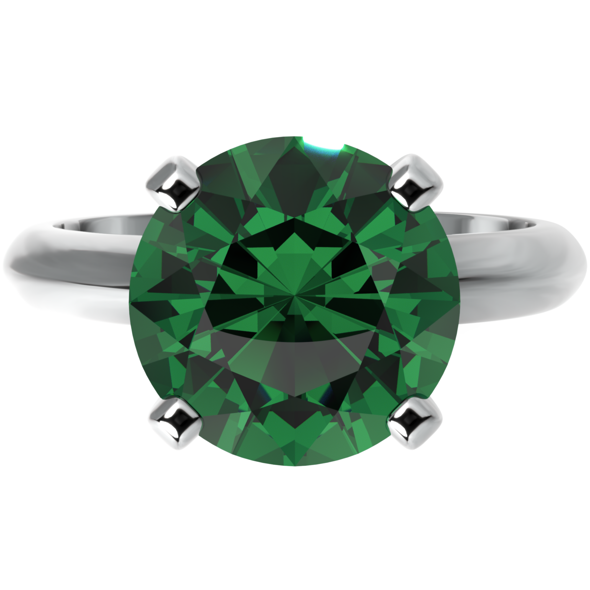 Inel de Logodnă Solitaire Heritage din Aur 14k cu Smarald Creat în Laborator de 3 ct din 14k Aur Alb - Castelo.ro