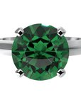 Inel de Logodnă Solitaire Heritage din Aur 14k cu Smarald Creat în Laborator de 3 ct din 14k Aur Alb - Castelo.ro