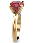 Inel de Logodnă Solitaire Heritage din Aur 14k cu Rubin Creat în Laborator de 3 ct din 14k Aur Galben - Castelo.ro