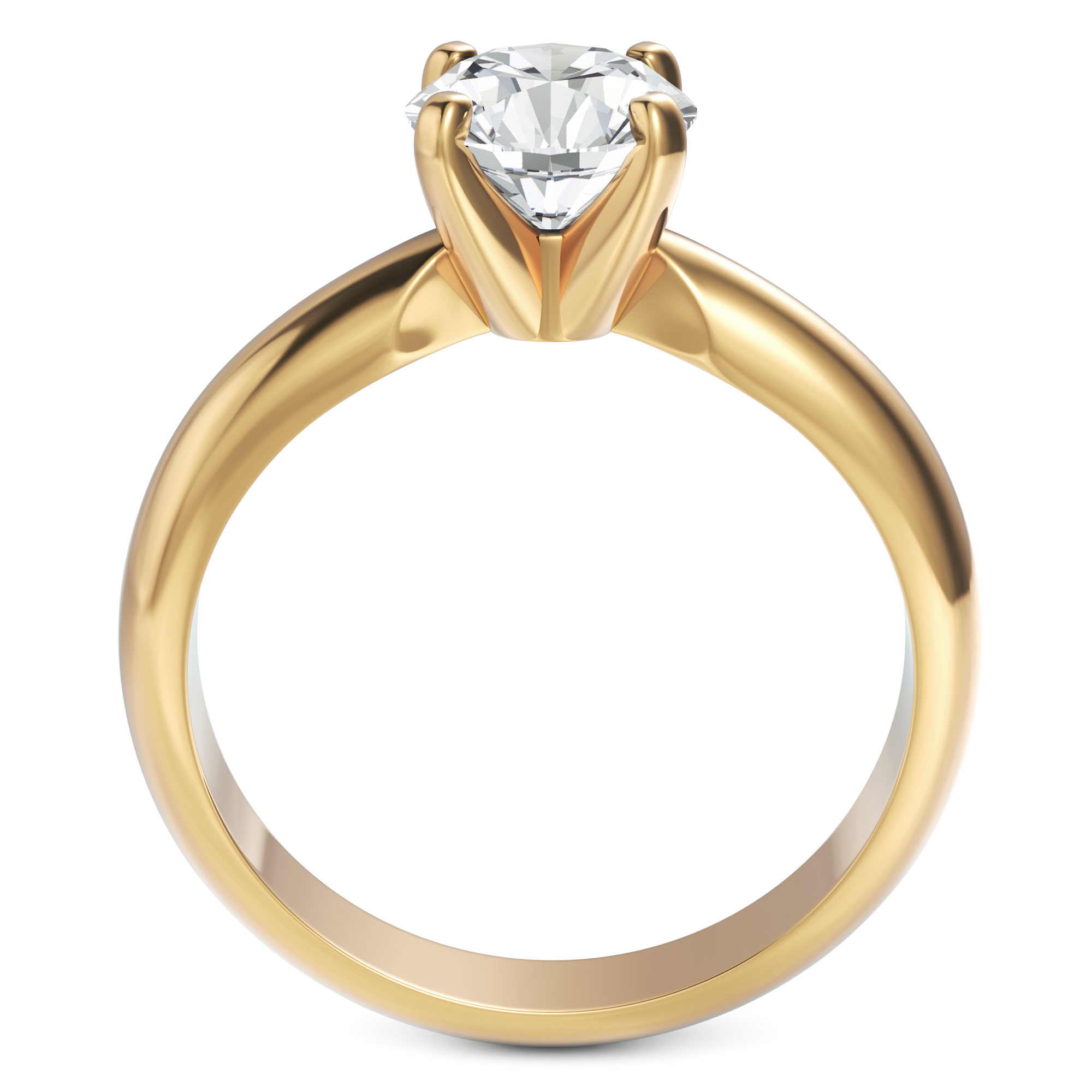 Inel de Logodnă Solitaire Heritage din Aur 18k cu Moissanite de 1 ct din 18k Aur Galben - Castelo.ro