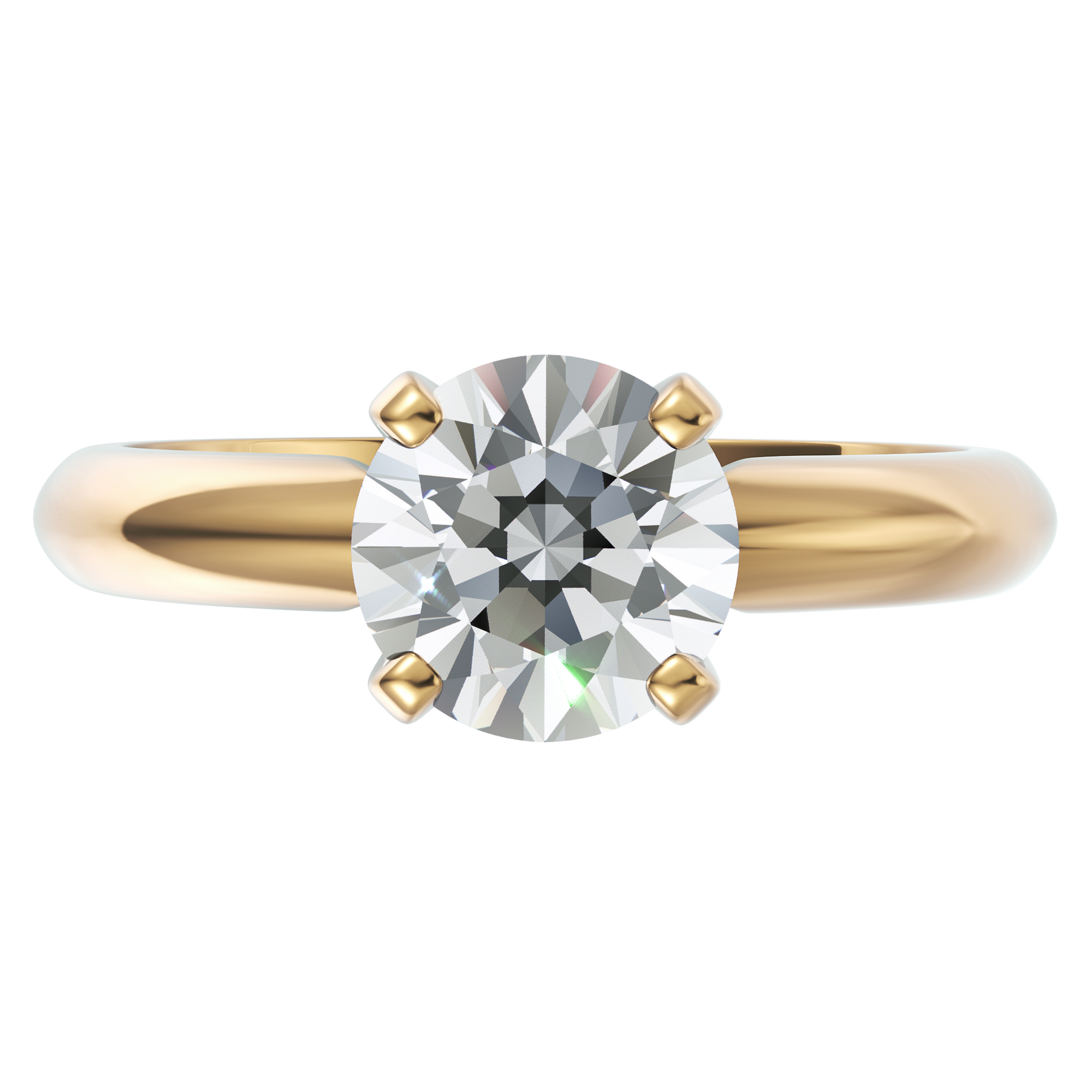 Inel de Logodnă Solitaire Heritage din Aur 18k cu Moissanite de 1 ct din 18k Aur Galben - Castelo.ro