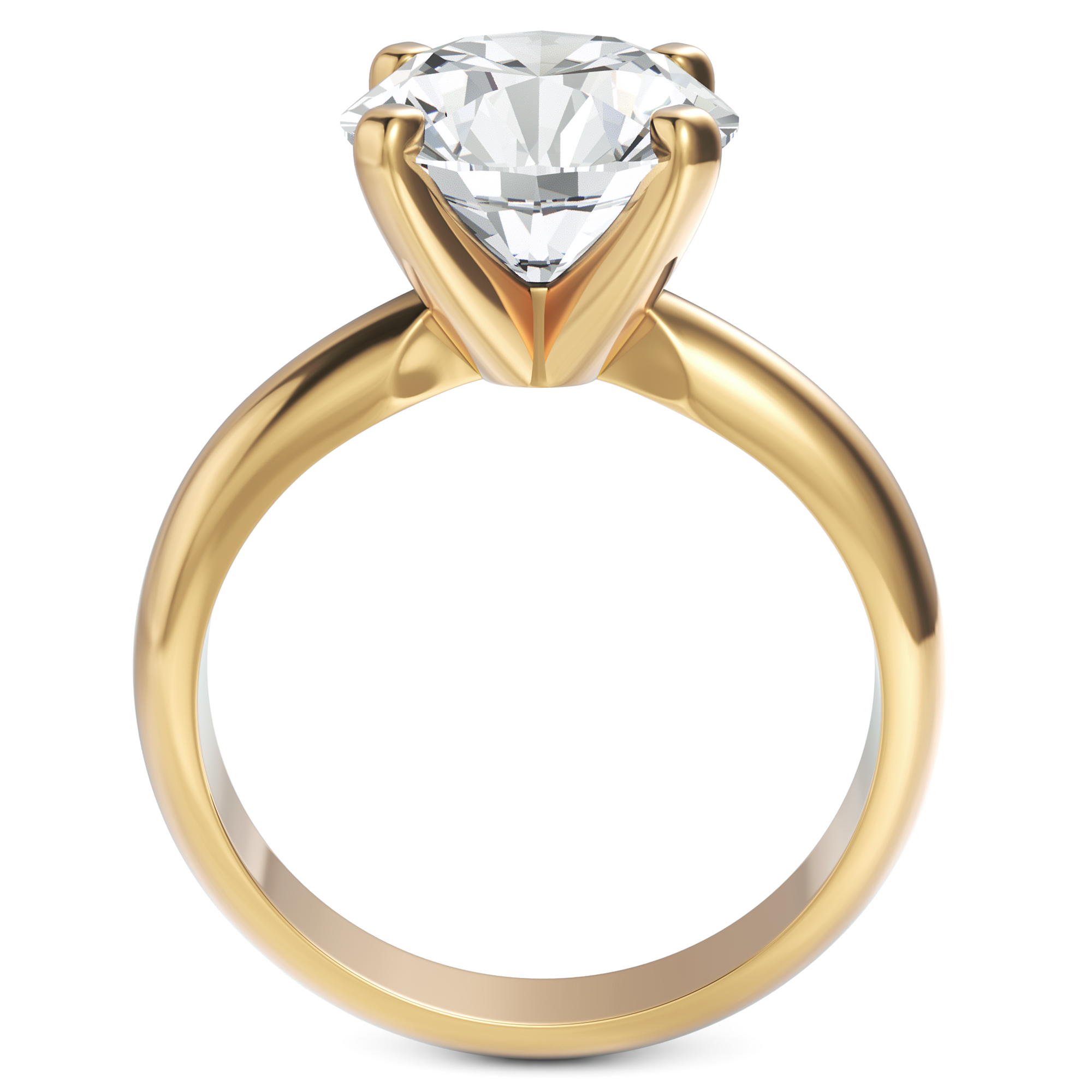 Inel de Logodnă Solitaire Heritage din Aur 18k cu Moissanite de 3 ct din 18k Aur Galben - Castelo.ro