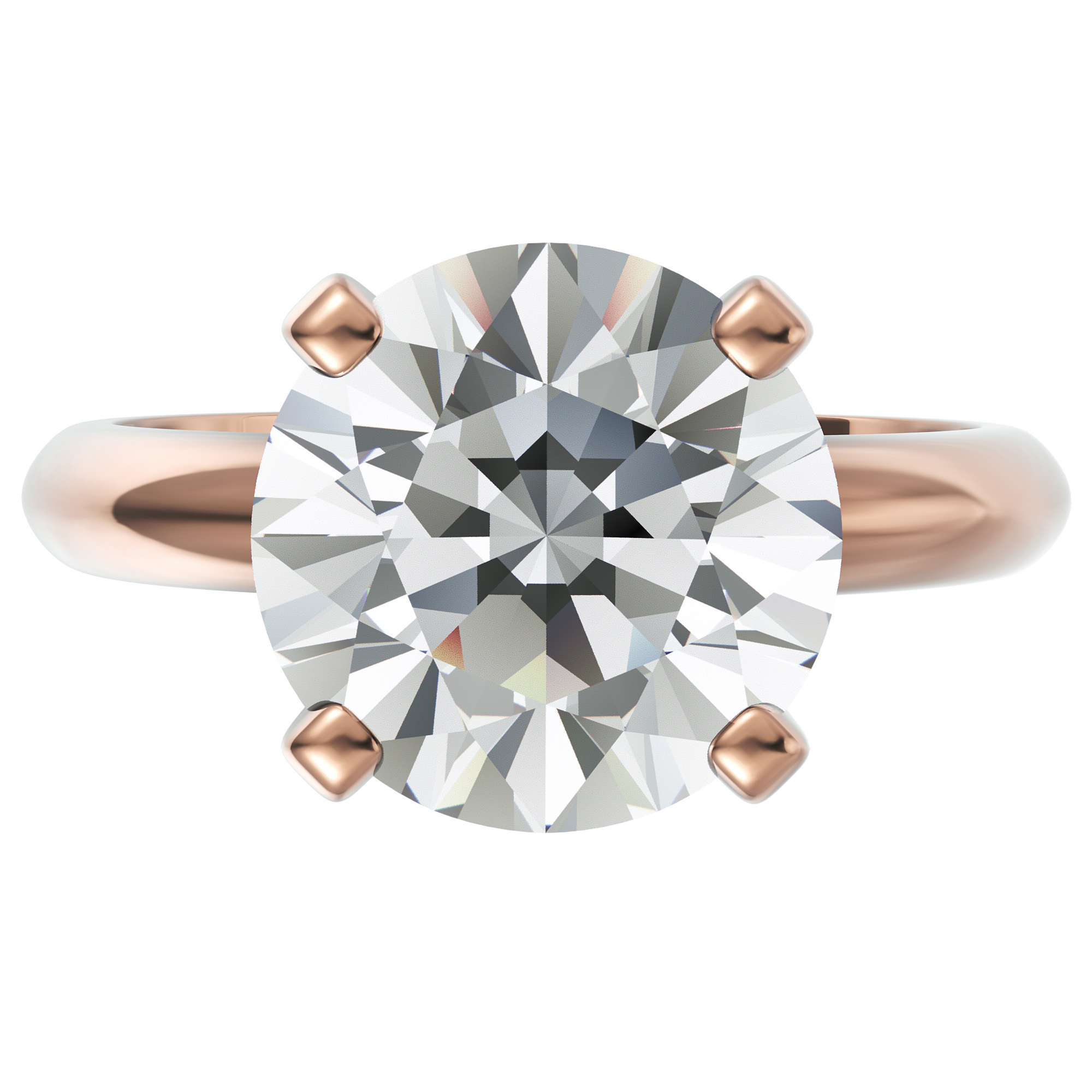 Inel de Logodnă Solitaire Heritage din Aur 14k cu Moissanite de 3 ct din 14k Aur Roz - Castelo.ro
