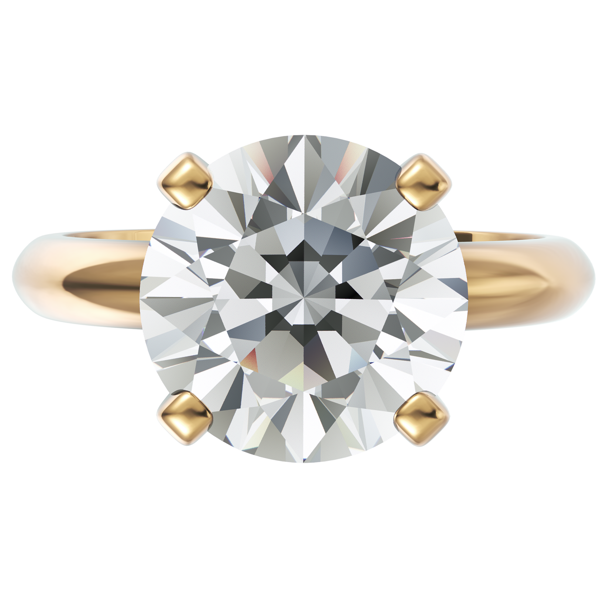Inel de Logodnă Solitaire Heritage din Aur 14k cu Moissanite de 3 ct din 14k Aur Galben - Castelo.ro