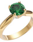 Inel de Logodnă Solitaire Heritage din Aur 18k cu Moissanite Verde de 1 ct din 18k Aur Galben - Castelo.ro