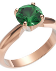 Inel de Logodnă Solitaire Heritage din Aur 18k cu Moissanite Verde de 1 ct din 18k Aur Roz - Castelo.ro