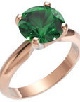 Inel de Logodnă Solitaire Heritage din Aur 14k cu Moissanite Verde de 2 ct din 14k Aur Roz - Castelo.ro