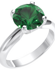 Inel de Logodnă Solitaire Heritage din Aur 14k cu Moissanite Verde de 2 ct din 14k Aur Alb - Castelo.ro