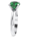 Inel de Logodnă Solitaire Heritage din Aur 14k cu Moissanite Verde de 2 ct din 14k Aur Alb - Castelo.ro