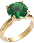 Inel de Logodnă Solitaire Heritage din Aur 14k cu Moissanite Verde de 3 ct din 14k Aur Galben - Castelo.ro
