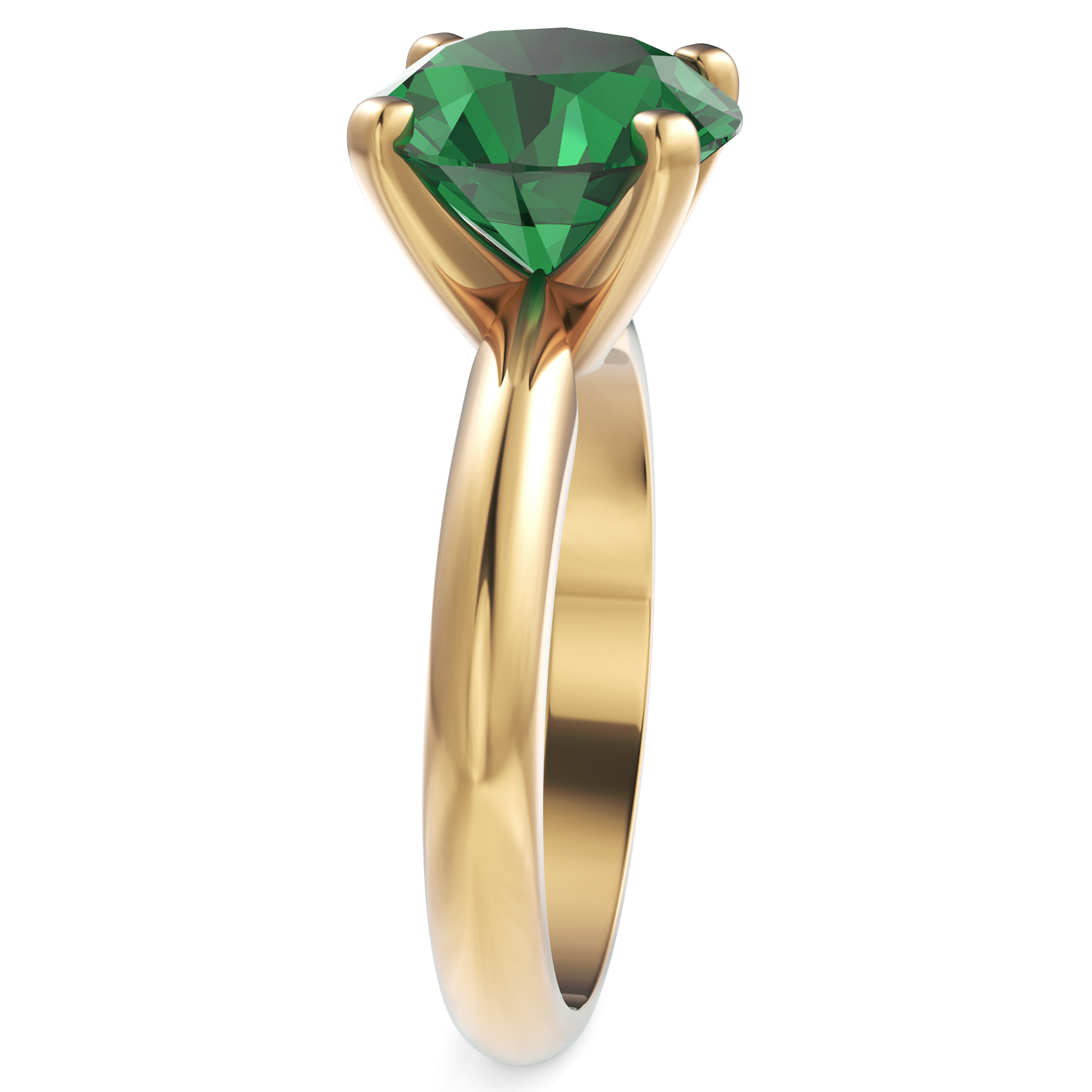 Inel de Logodnă Solitaire Heritage din Aur 18k cu Smarald Creat în Laborator de 3 ct din 18k Aur Galben - Castelo.ro