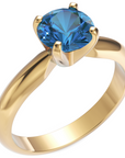Inel de Logodnă Solitaire Heritage din Aur 14k cu Moissanite Albastru de 1 ct din 14k Aur Galben - Castelo.ro